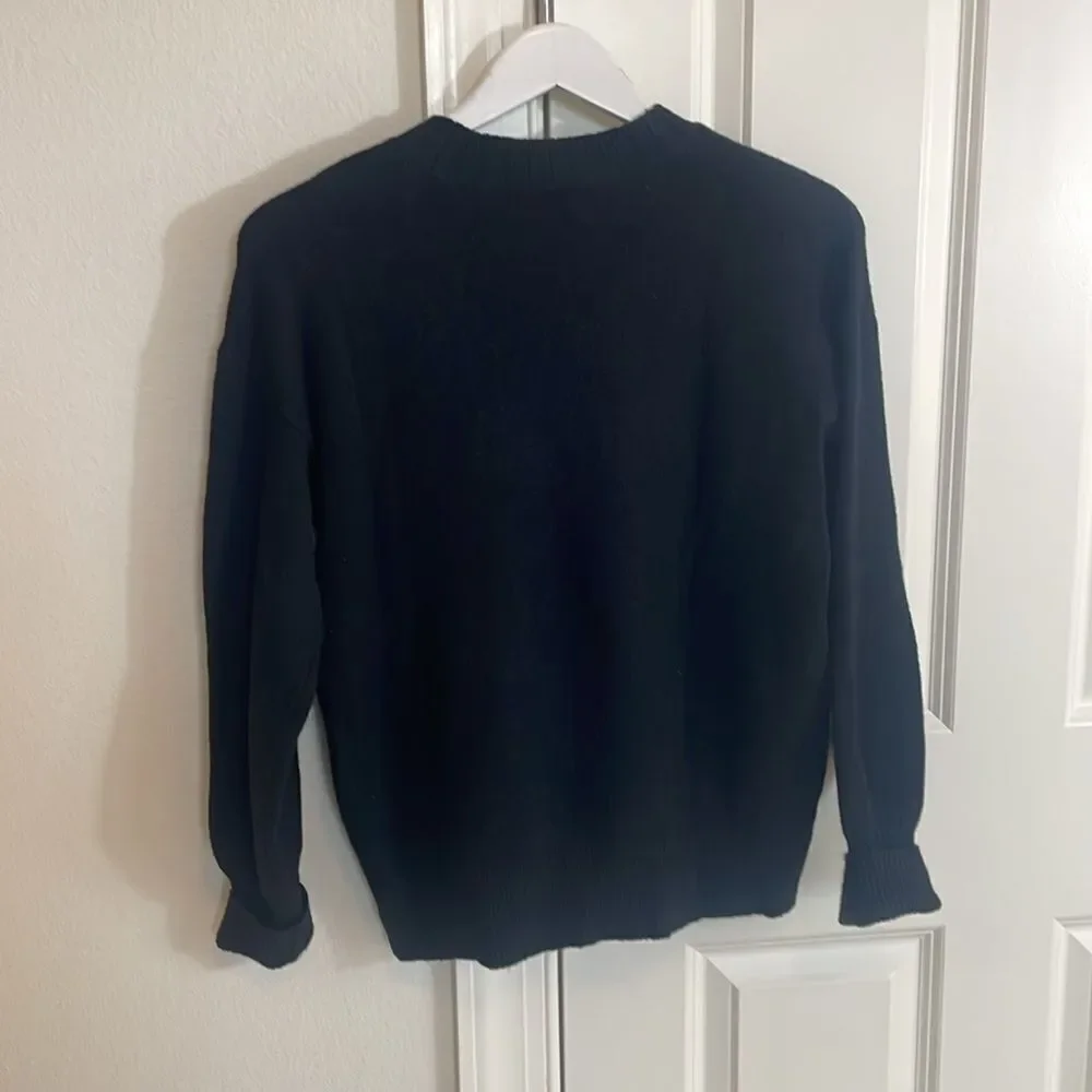 NWOT LOFT Black Sweater with Toasting Glasses Design